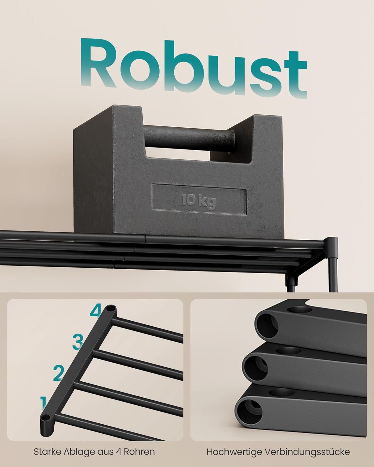 SONGMICS Shoe Rack 2 Tier Shoe Rack Narrow Shoe Organizer Metal Hallway Living Room Wardrobe Space Saving Stackable 30x45x31cm Black LSA112BH01