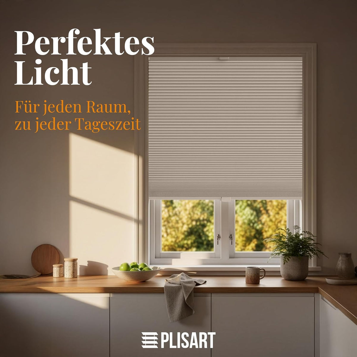 Klemmfix Honeycomb Pleated Blind, No Drilling, 100% Blackout Honeycomb Roller Blind, Two-Tone, Beige/White, 80 x 130 cm, Thermal Folding Blind with Metal Clips for Windows and Doors, Blind