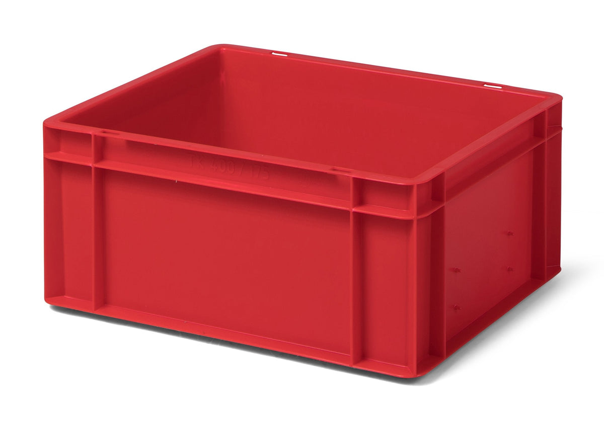 1a-TopStore Euro Container, Stacking Box, Storage Container, Plastic and Transport Box, Over 23 Sizes, Many Colours, Food-Safe & Made of Robust PP (Grey, 40 x 30 x 7.5 cm)