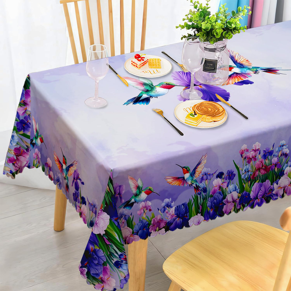 Round Tablecloth 120 cm Weatherproof Washable Polyester Dandelion Floral Pattern Outdoor Tablecloth for Garden Kitchen Dining Room Balcony for 2-4 People Waterproof and Durable