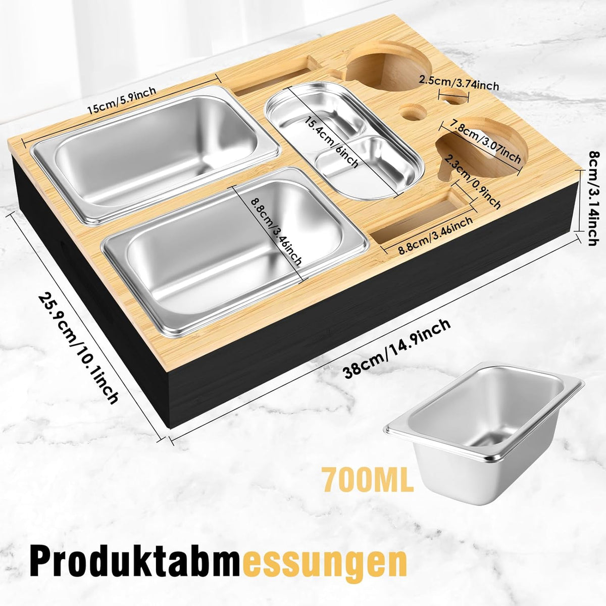 Herenear Couch Bar, Snack Box, Sofa Tray, Couch Bar with Gift Box, Snack Dispenser with Snack Bowl, Drink Holder, Bottle Holder, Snack Bar Organiser, Removable Lid for Sofa (Black)