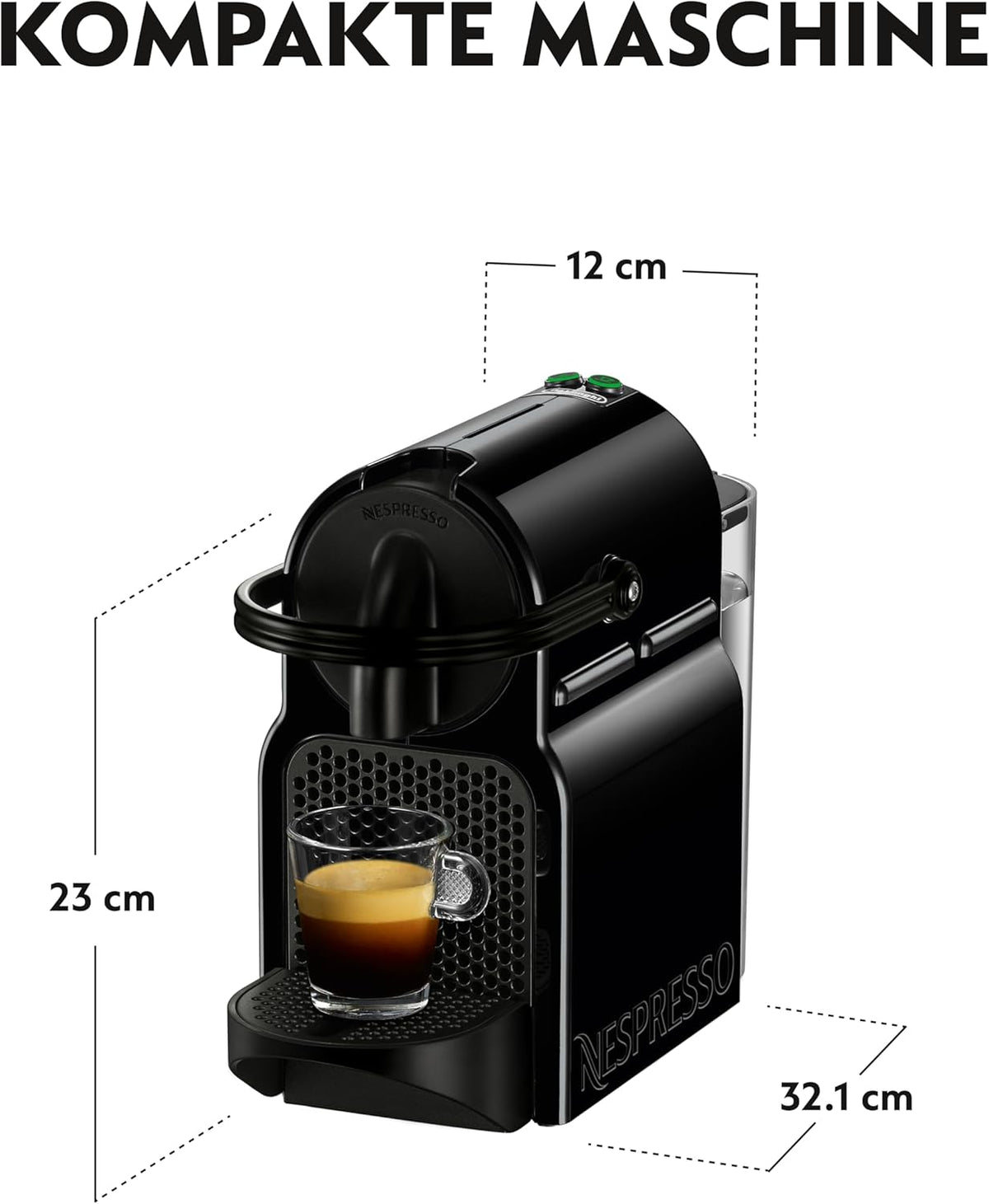 De'Longhi Nespresso Inissia EN 80.B, high pressure pump, energy saving function, compact design, black