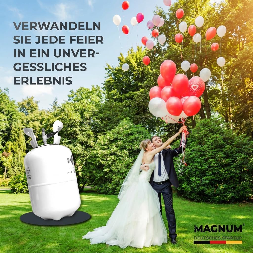 Magnum Balloon Gas [Holds 50 Balloons] - Helium Balloon Gas for up to [50 Balloons] - Balloon Gas - Helium Gas Bottle XXL (up to 50 Balloons)