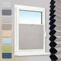 Klemmfix Honeycomb Pleated Blind, No Drilling, 100% Blackout Honeycomb Roller Blind, Two-Tone, Beige/White, 80 x 130 cm, Thermal Folding Blind with Metal Clips for Windows and Doors, Blind
