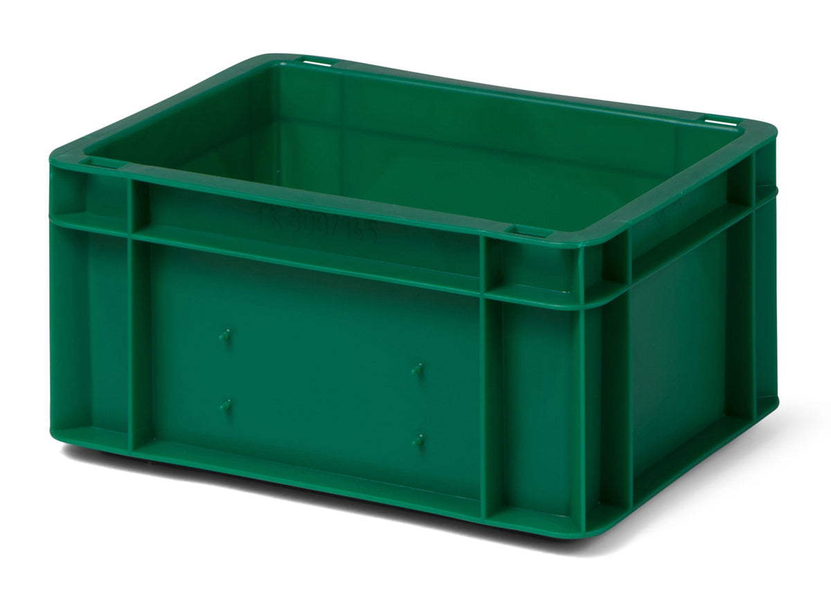 1a-TopStore Euro Container, Stacking Box, Storage Container, Plastic and Transport Box, Over 23 Sizes, Many Colours, Food-Safe & Made of Robust PP (Grey, 40 x 30 x 7.5 cm)