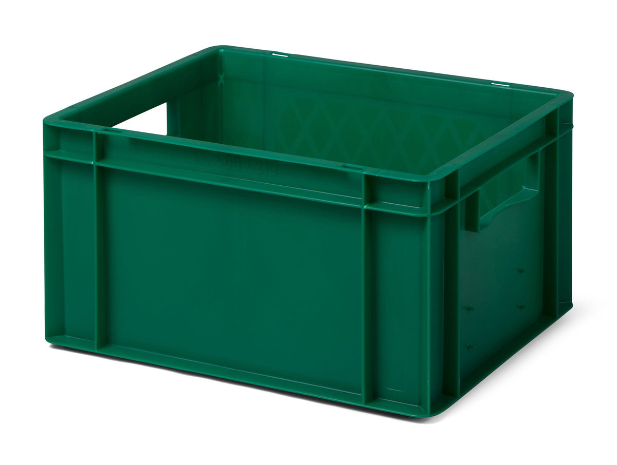 1a-TopStore Euro Container, Stacking Box, Storage Container, Plastic and Transport Box, Over 23 Sizes, Many Colours, Food-Safe & Made of Robust PP (Grey, 40 x 30 x 7.5 cm)