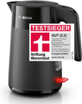 Bosch MyMoment TWK2M163 Wireless Kettle Automatic Shut-Off, Overheating Protection, Cup Display, Removable Limescale Filter, Boil Dry Protection, Automatic Steam Stop, 1.7 L, 2400 W, Matte Black
