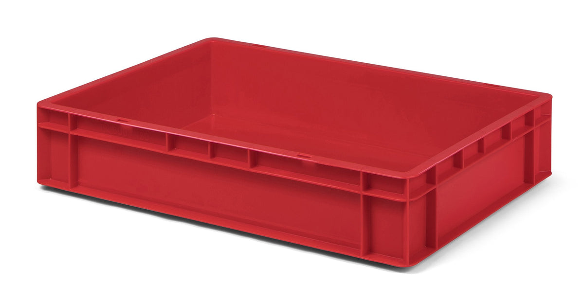 1a-TopStore Euro Container, Stacking Box, Storage Container, Plastic and Transport Box, Over 23 Sizes, Many Colours, Food-Safe & Made of Robust PP (Grey, 40 x 30 x 7.5 cm)