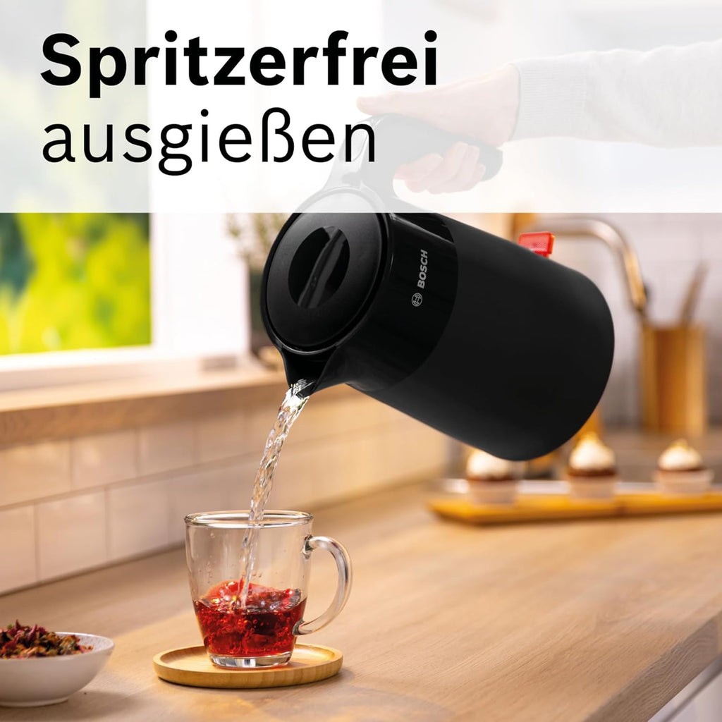 Bosch MyMoment TWK2M163 Wireless Kettle Automatic Shut-Off, Overheating Protection, Cup Display, Removable Limescale Filter, Boil Dry Protection, Automatic Steam Stop, 1.7 L, 2400 W, Matte Black