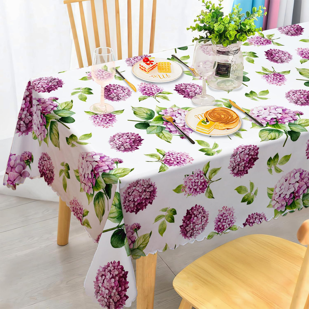 Round Tablecloth 120 cm Weatherproof Washable Polyester Dandelion Floral Pattern Outdoor Tablecloth for Garden Kitchen Dining Room Balcony for 2-4 People Waterproof and Durable