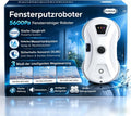 Window Cleaning Robot with Spray Function, 5600 Pa Window Robot with Intelligent Navigation, 3 Cleaning Modes, Safety Rope and UPS, for Windows, Glass, Mirrors and Tiles