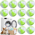 Pet Hair Remover for Washing Machine - Pack of 12 Reusable Lint Balls Against Dog Hair & Cat Hair | Hair Catcher Washing Machine for Clothes & Blankets (Green)